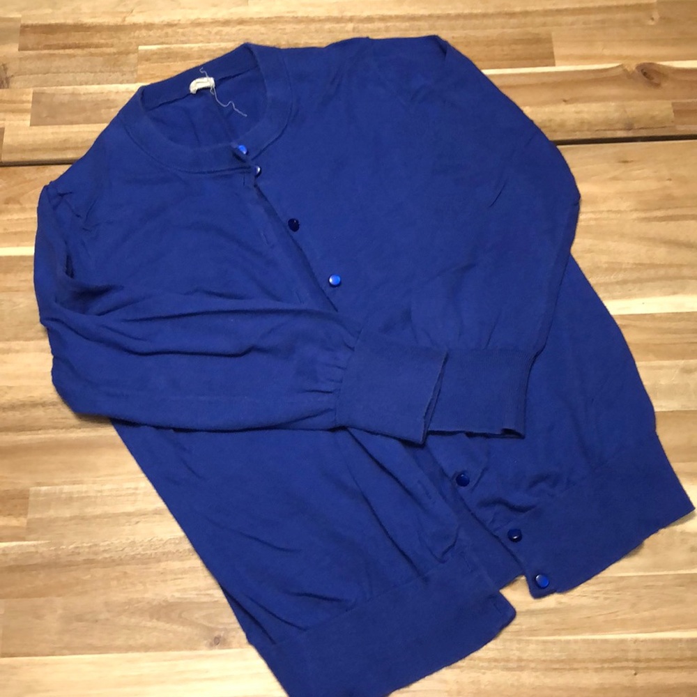 Blue JCrew cardigan